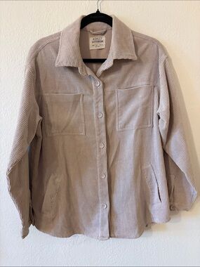 Ashley By 26 International Taupe Corduroy Utility Jacket